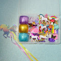 Homemade Unicorns & Rainbow Themed Sensory Playdough Kit, Sensory Bin, Montessori, Busy Box