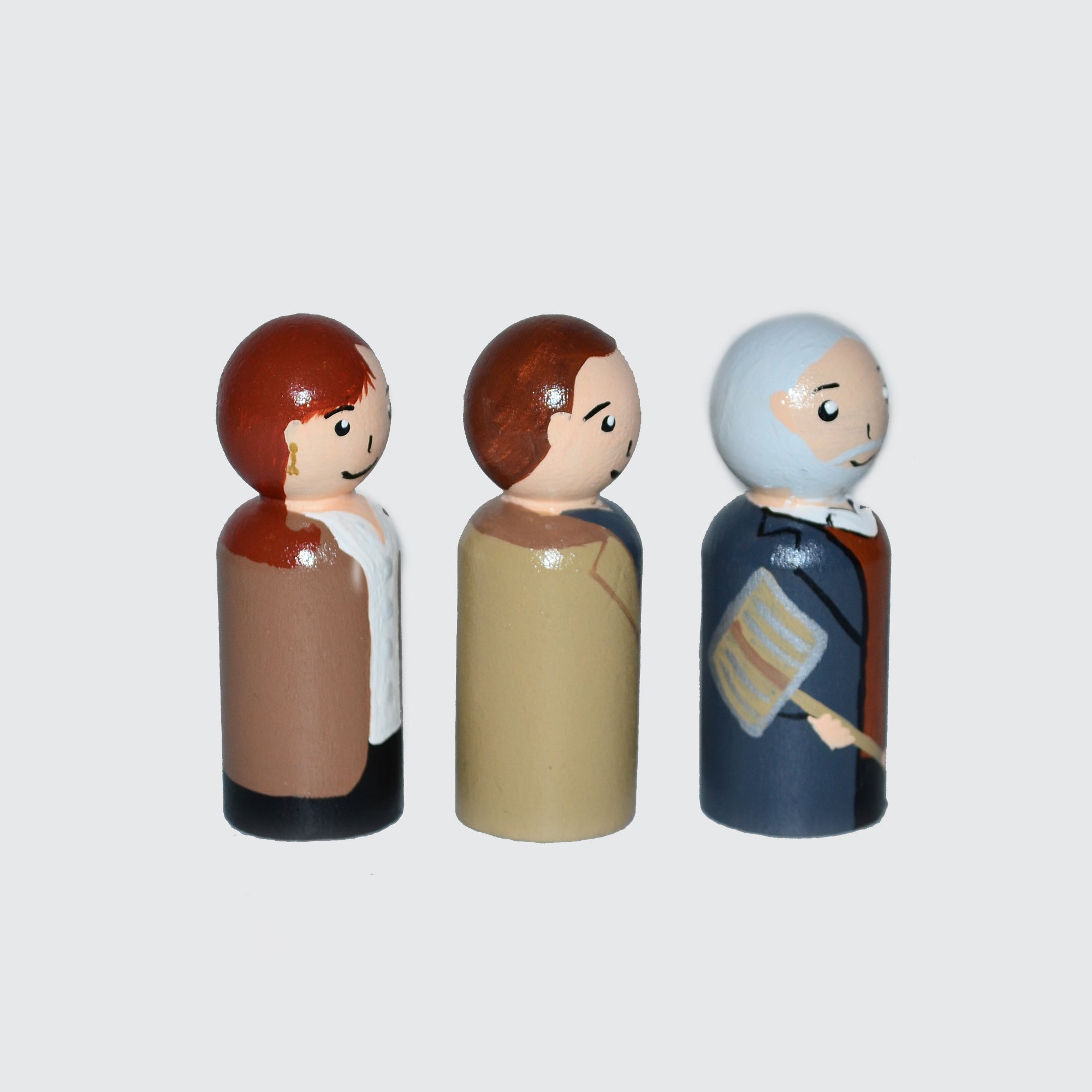 Home Alone Peg Dolls' Hand painted Wooden Peg Doll Toys - Dollhouse Peg Dolls, Loose Parts Play, Montessori Toys