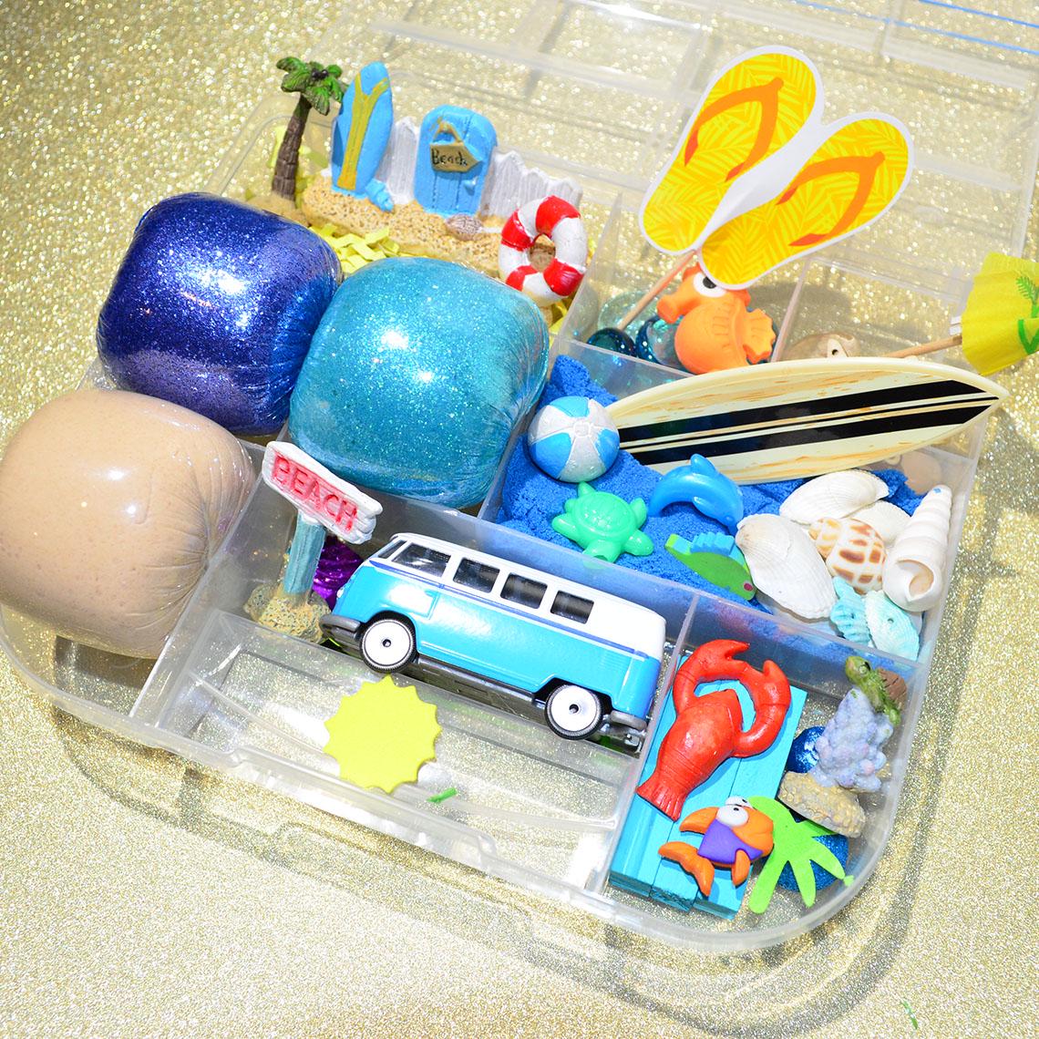 Beach/Ocean Homemade playdough Sensory Kit