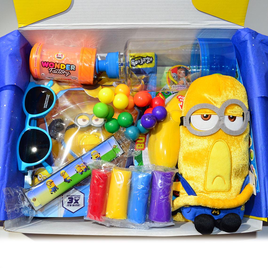 Personalized Pre-Filled Minion Themed Gift box * Unique Birthday Gift for kids * surprise box • Toys, Activities gift- Thinking of you gift