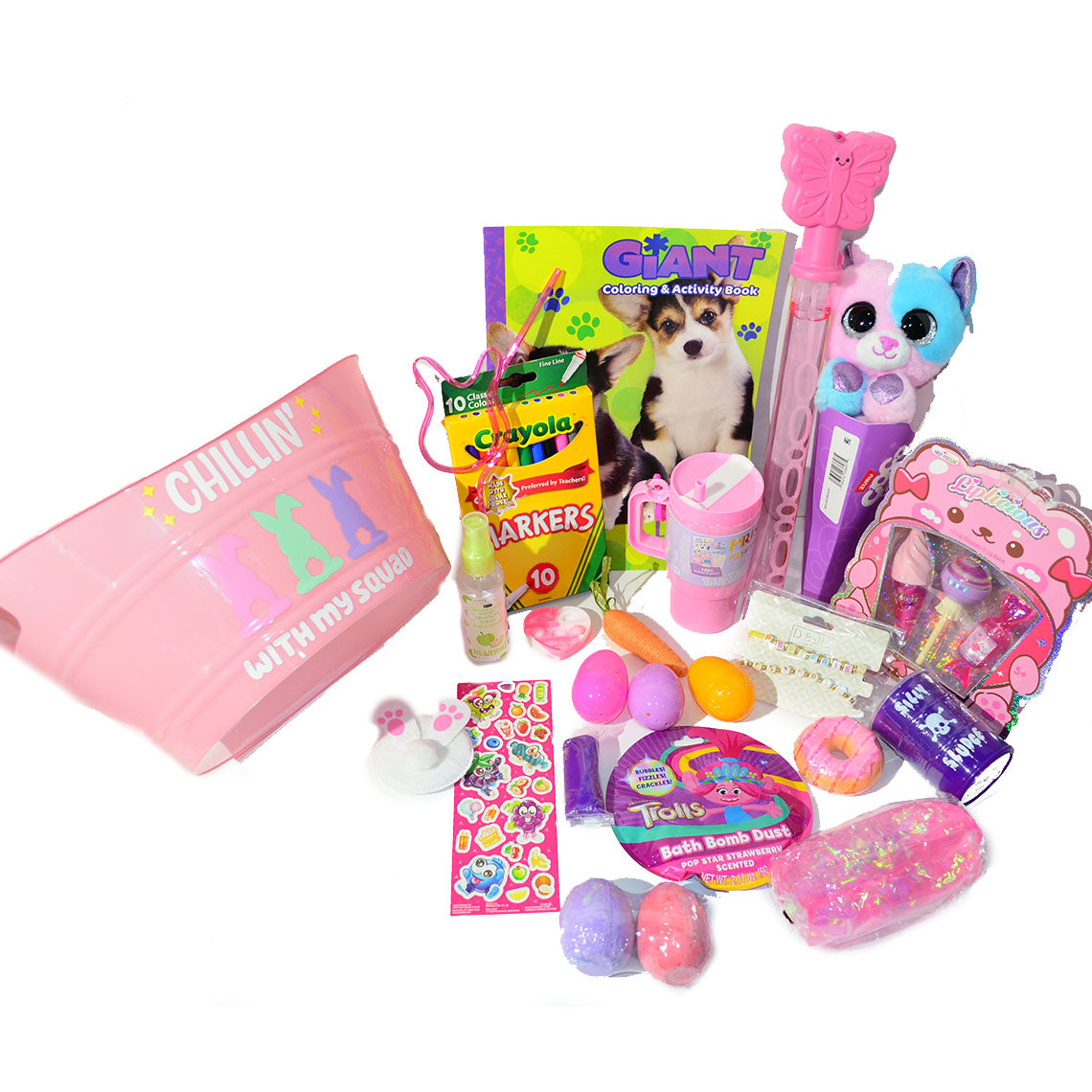 Personalized Pre-filled Easter basket for Girls/Toy Filled Gift Basket