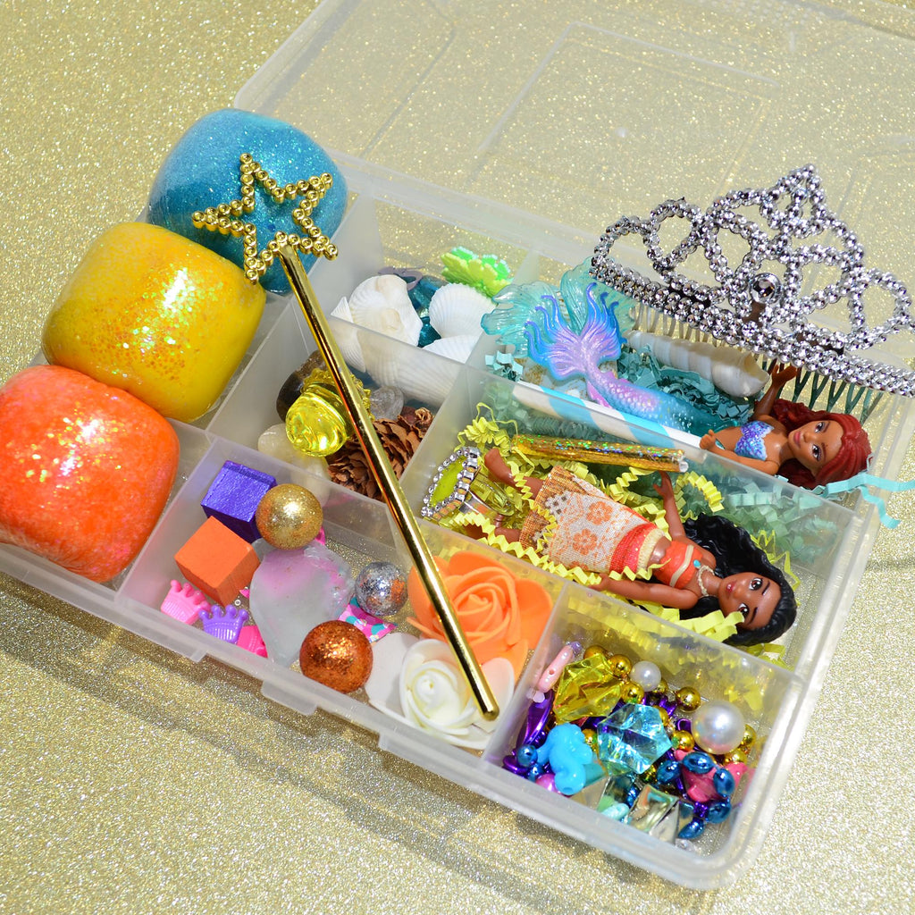 Homemade Princess Themed Sensory Playdough Kit, Sensory Bin, Montessori, Busy Box