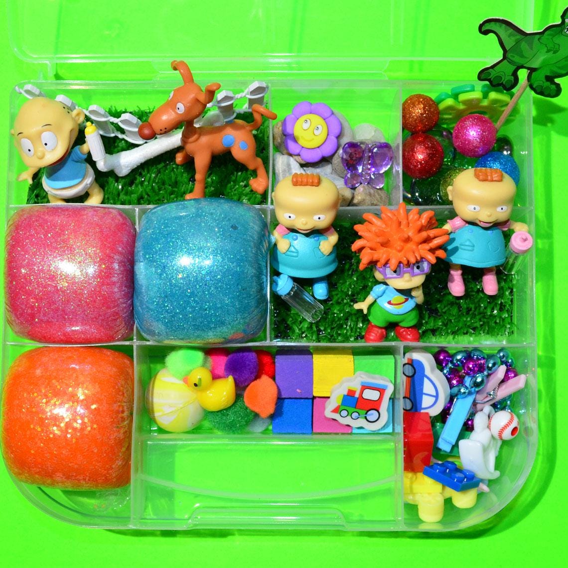 Homemade Rugrats Themed Sensory Playdough Kit, Sensory Bin, Montessori, Busy Box