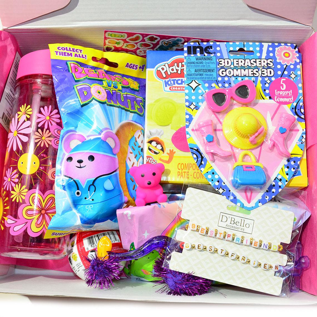 Personalized Pre-Filled Girls Variety Gift box * Unique Birthday Gift for kids * surprise box • Toys, Activities gift- Thinking of you gift