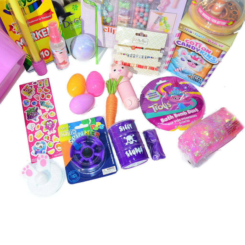 Personalized Pre-filled Easter basket for Girls/Toy Filled Gift Basket