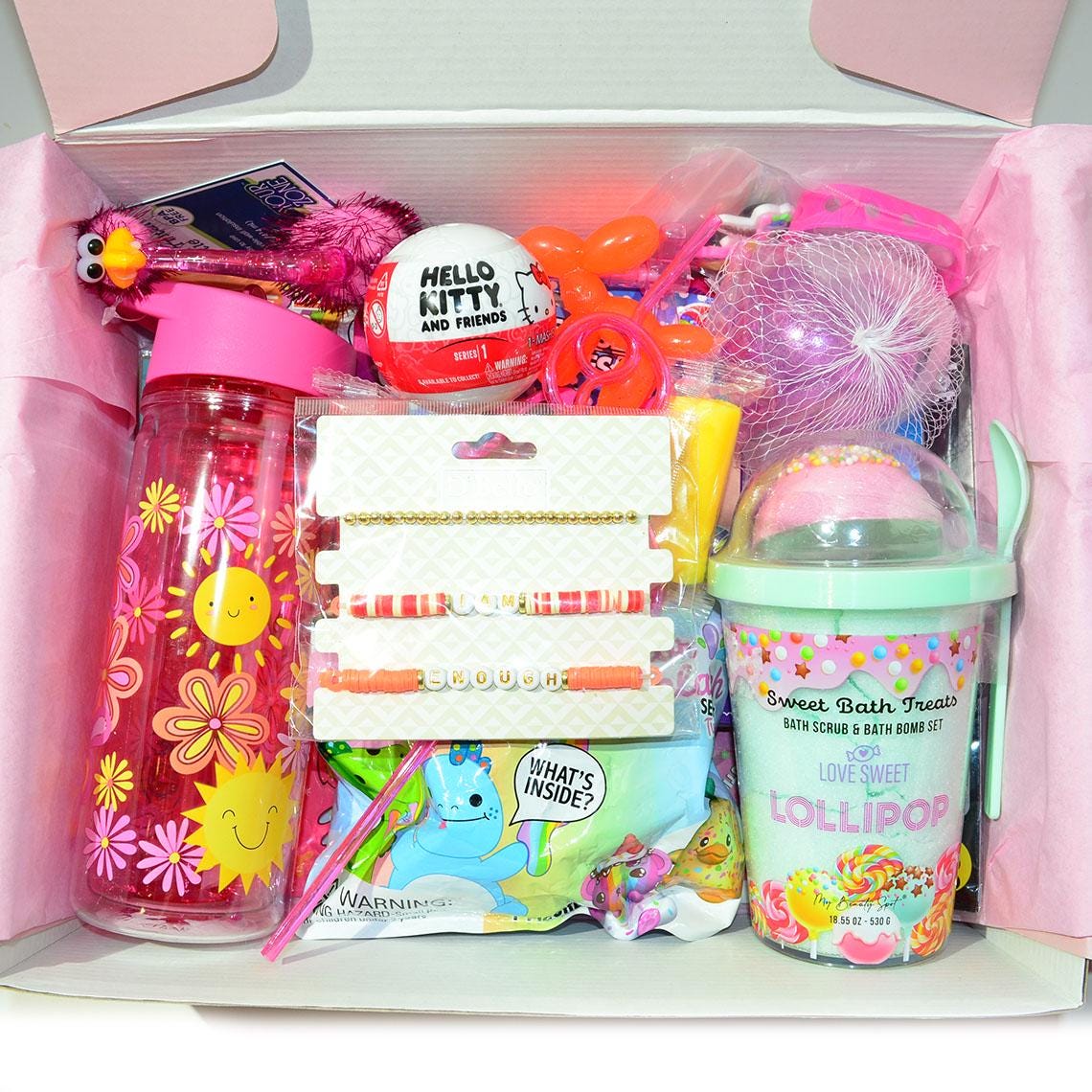 Personalized Pre-Filled Girls Variety Gift box * Unique Birthday Gift for kids * surprise box • Toys, Activities gift- Thinking of you gift