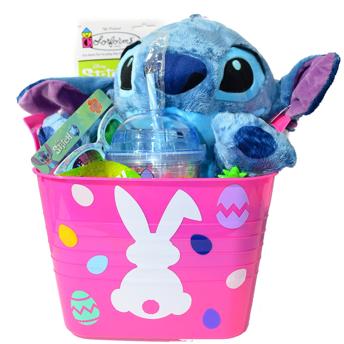 Personalized Pre-filled Easter basket for Kids/Toy Filled Gift Basket-Stitch