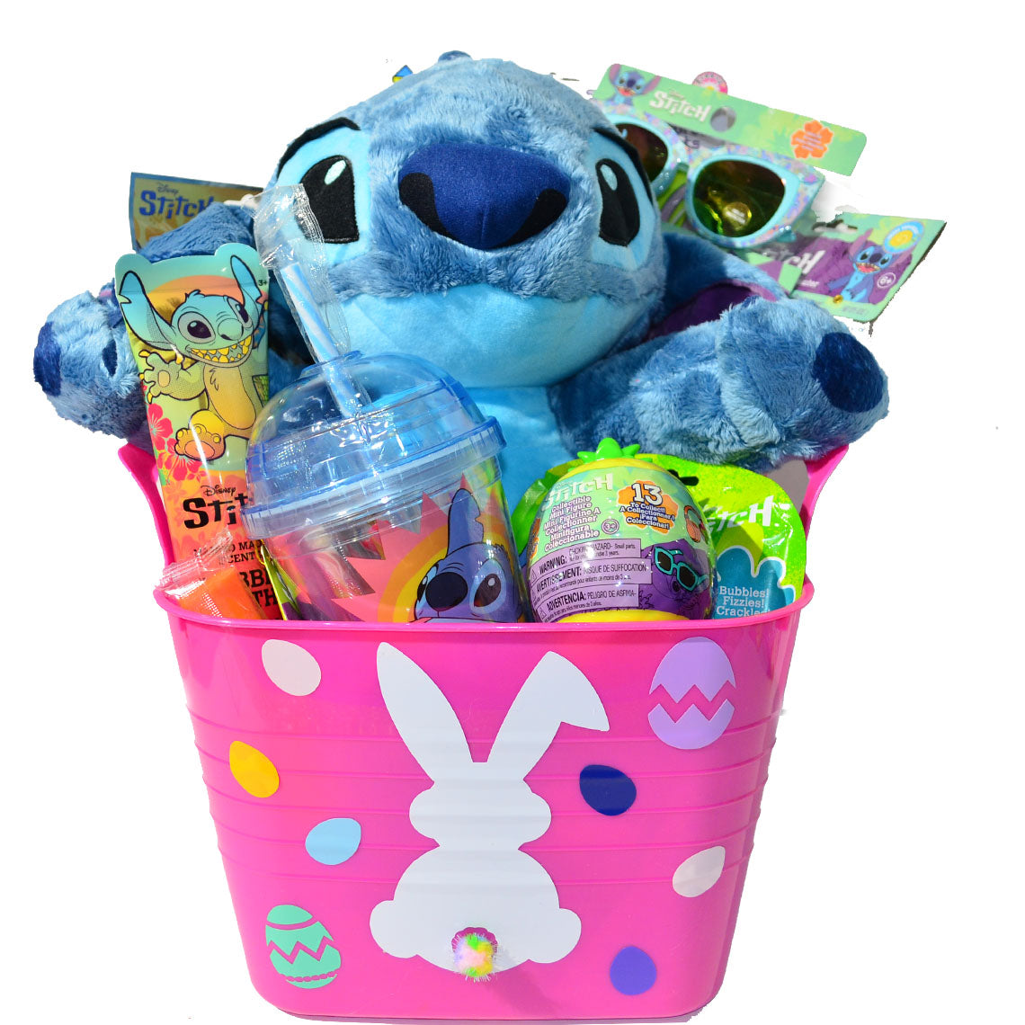 Personalized Pre-filled Easter basket for Kids/Toy Filled Gift Basket-Stitch
