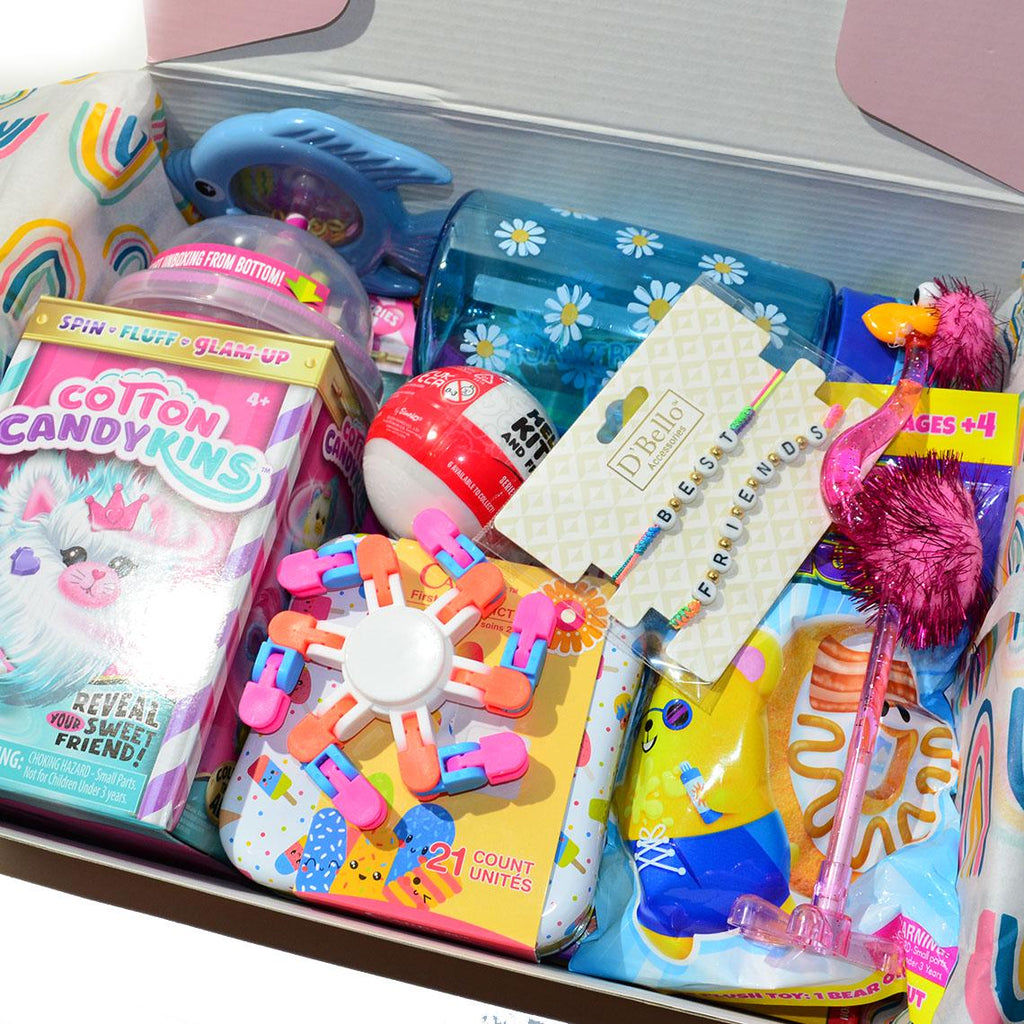 Personalized Pre-Filled Girls Variety Gift box * Unique Birthday Gift for kids * surprise box • Toys, Activities gift- Thinking of you gift