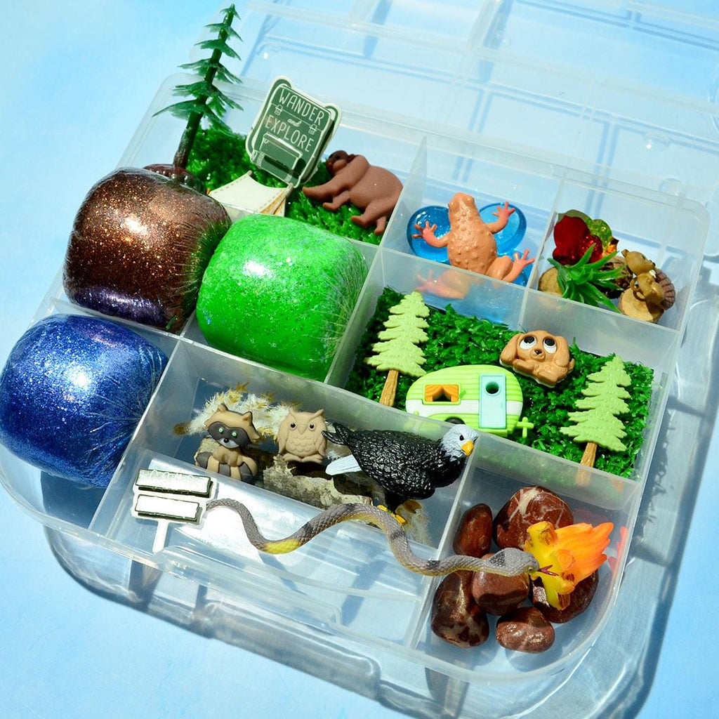 Homemade Happy Trails Camper Sensory Playdough Kit, Sensory Bin, Montessori, Busy Box
