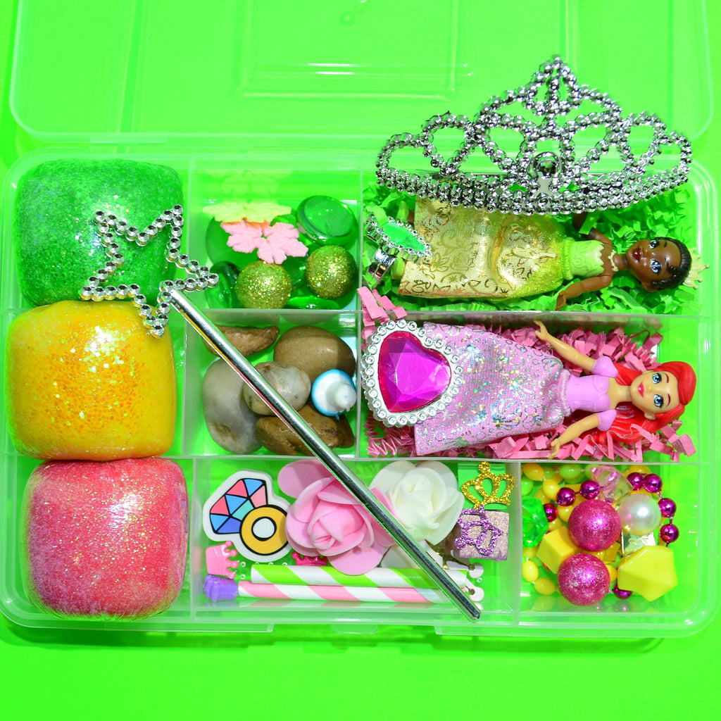 Homemade Princess Themed Sensory Playdough Kit, Sensory Bin, Montessori, Busy Box