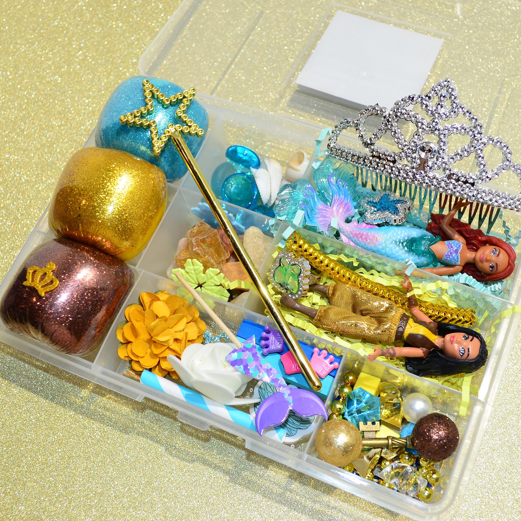Homemade Princess Themed Sensory Playdough Kit, Sensory Bin, Montessori, Busy Box