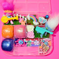 Homemade Trolls Themed Sensory Playdough Kit, Sensory Bin, Montessori, Busy Box