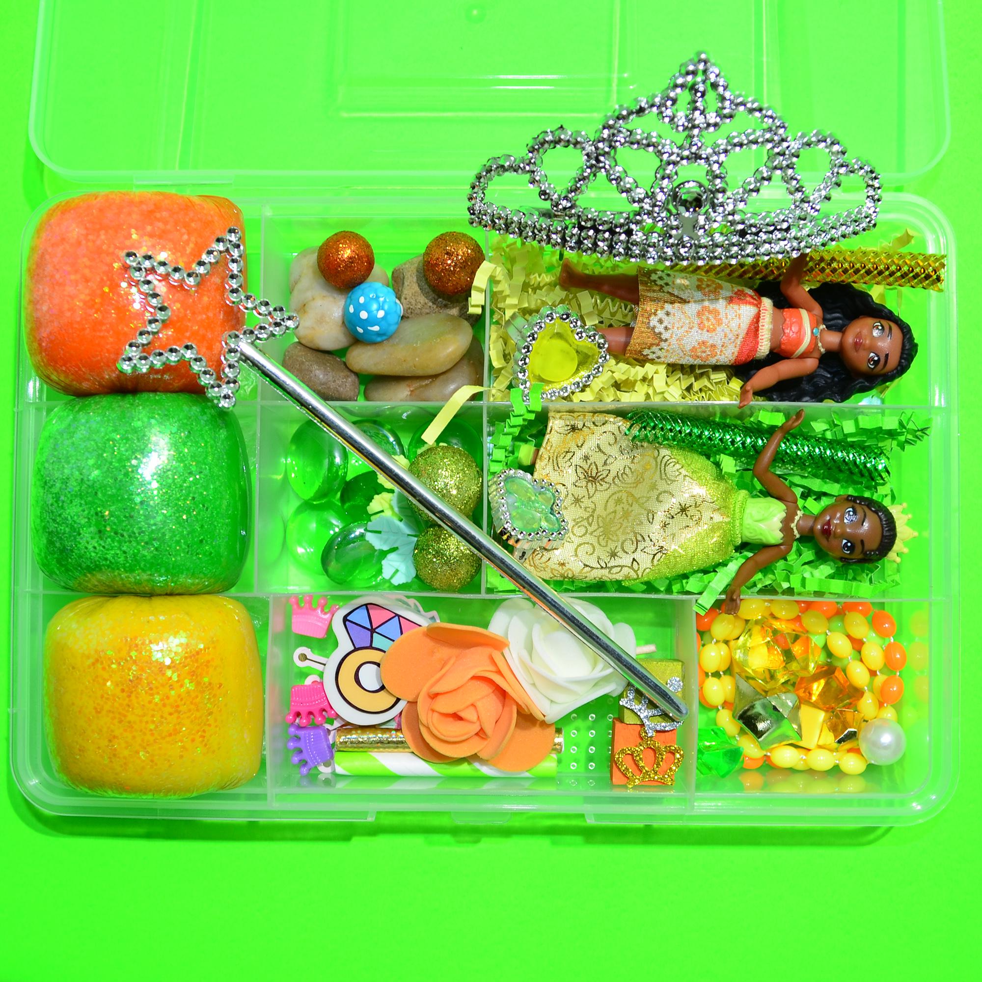 Homemade Princess Themed Sensory Playdough Kit, Sensory Bin, Montessori, Busy Box