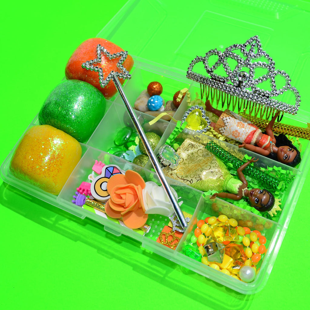 Homemade Princess Themed Sensory Playdough Kit, Sensory Bin, Montessori, Busy Box