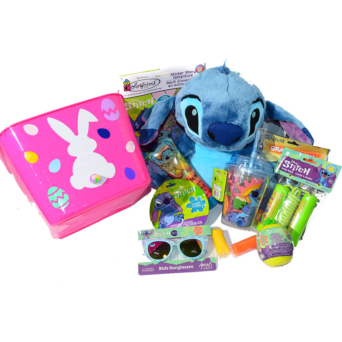Personalized Pre-filled Easter basket for Kids/Toy Filled Gift Basket-Stitch