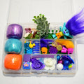 Themed Homemade Sensory Playdough Kit, Sensory Bin, Montessori, Busy Box, Sensory Kit