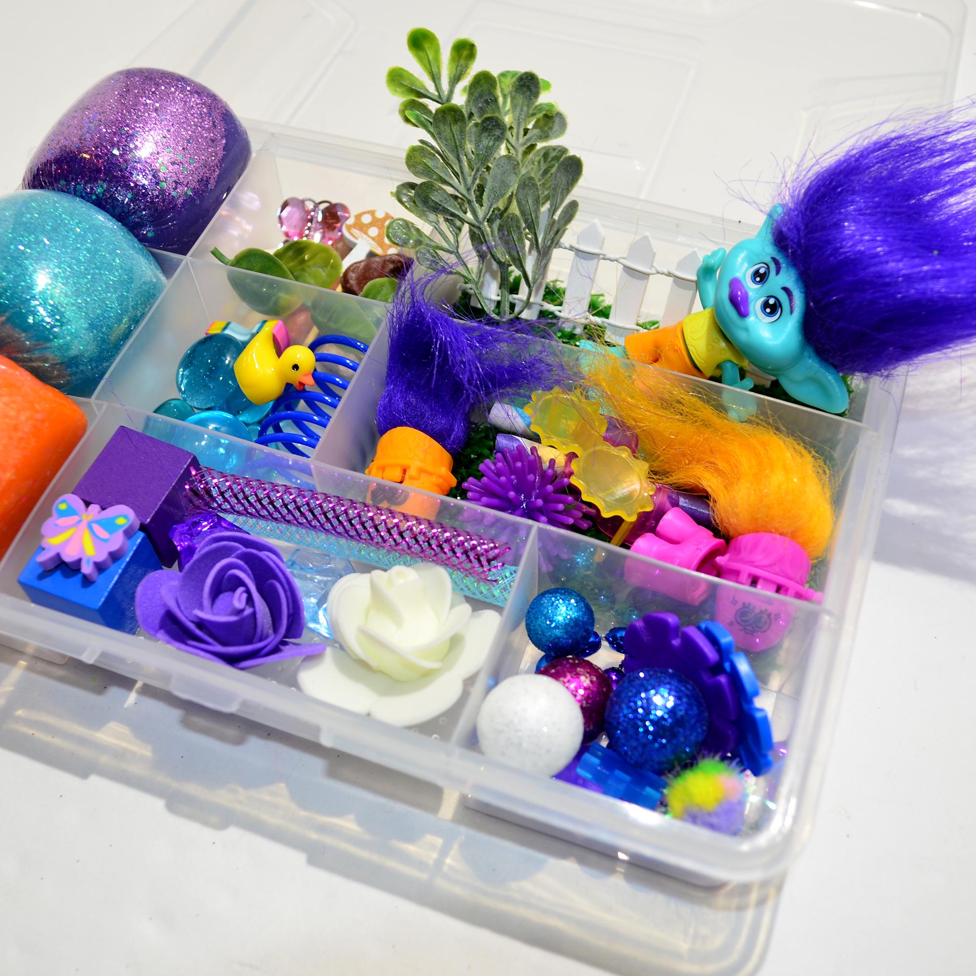 Themed Homemade Sensory Playdough Kit, Sensory Bin, Montessori, Busy Box, Sensory Kit