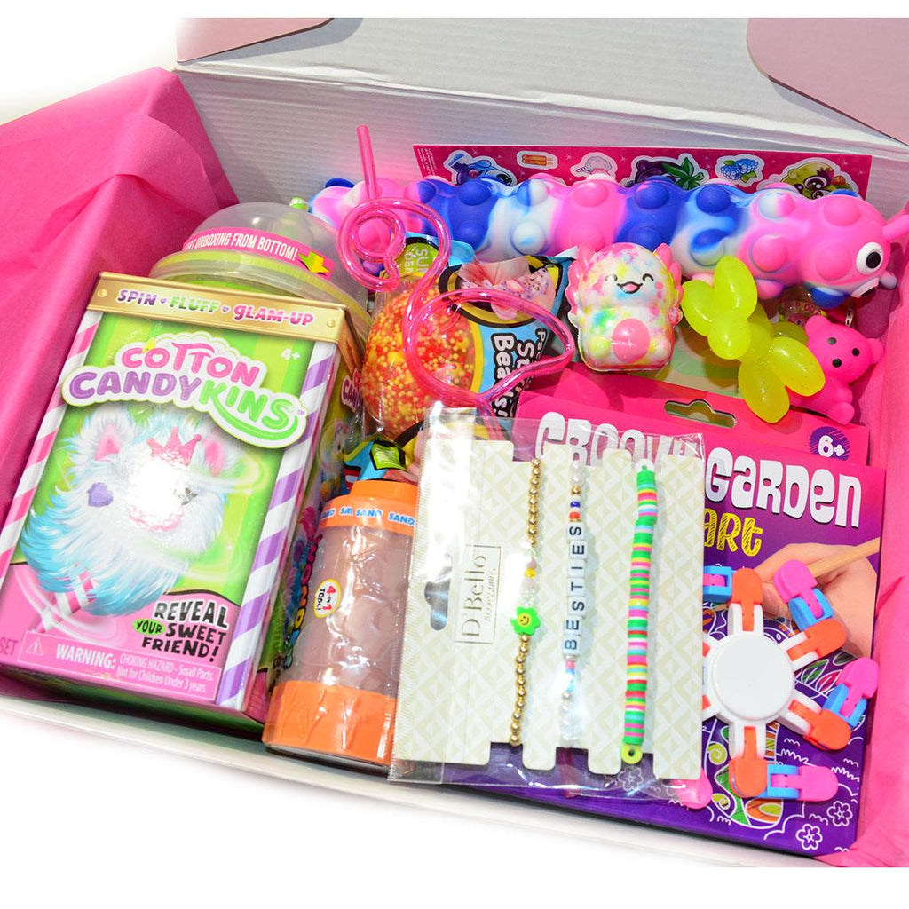 Personalized Pre-Filled Girls Variety Gift box * Unique Birthday Gift for kids * surprise box • Toys, Activities gift- Thinking of you gift