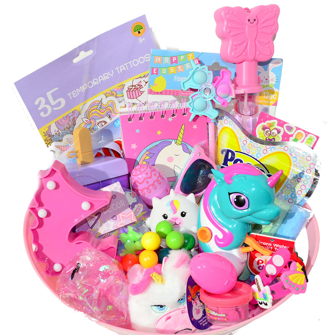 Personalized Pre-filled Easter basket for Girls/Toy Filled Gift Basket-Unicorns