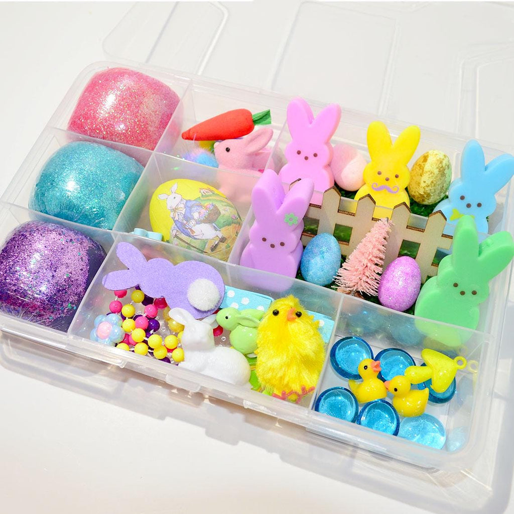Homemade Easter Peeps Sensory Playdough Kit - Sensory kits, busy box kit
