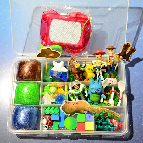 Homemade Toy Story Themed Playdough Sensory Kit