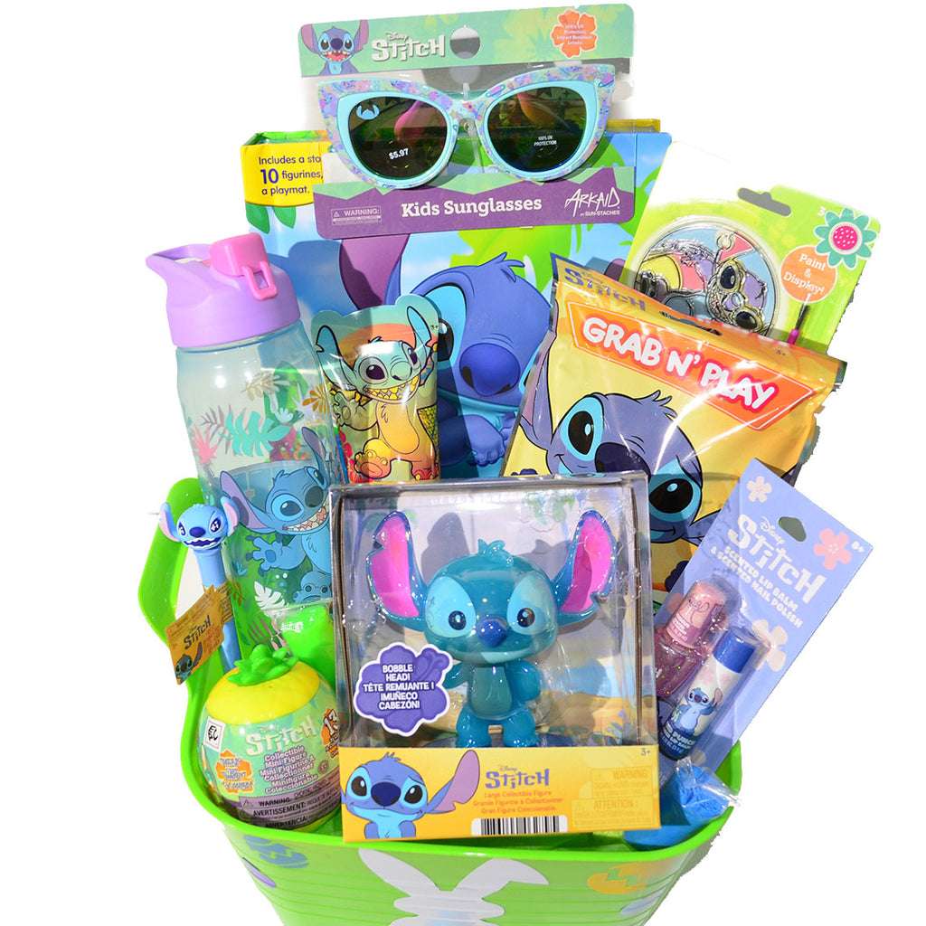 Personalized Pre-filled Easter basket for Kids/Toy Filled Gift Basket-Stitch