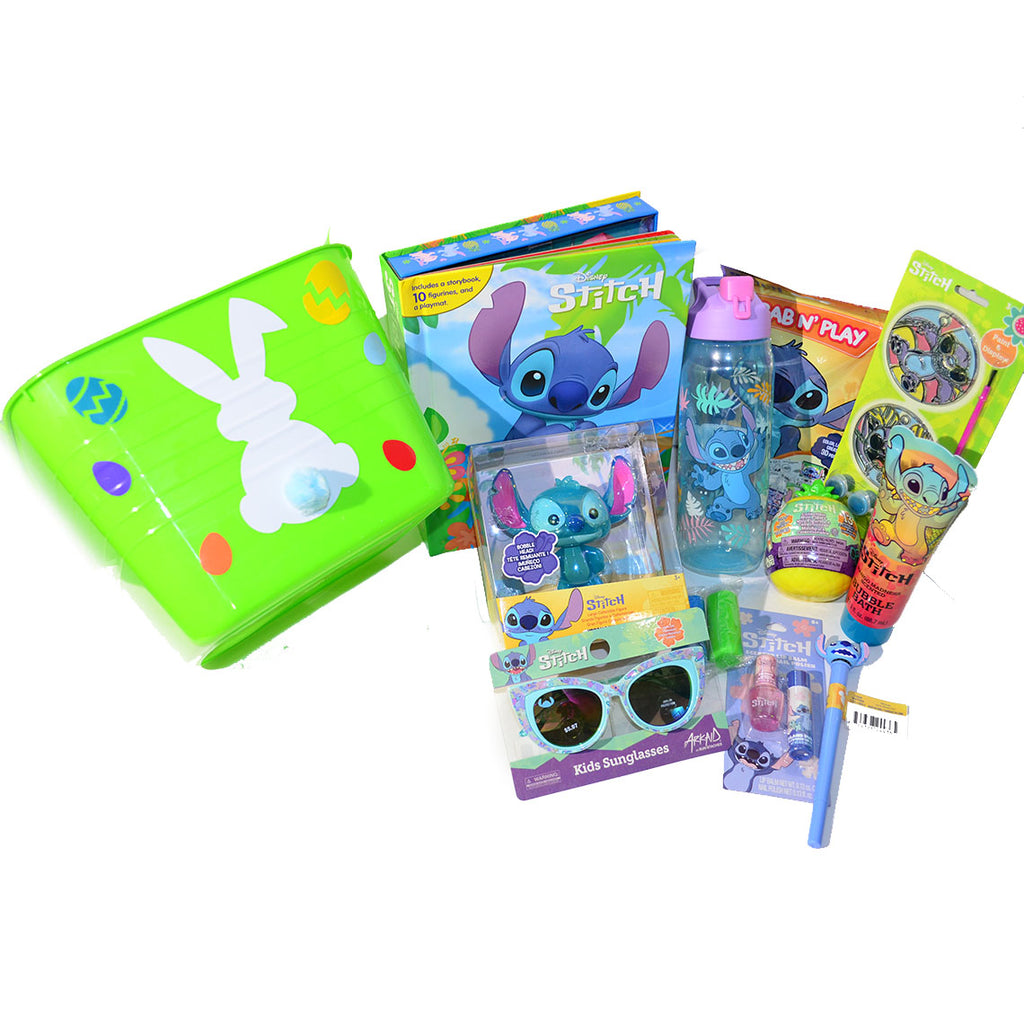 Personalized Pre-filled Easter basket for Kids/Toy Filled Gift Basket-Stitch