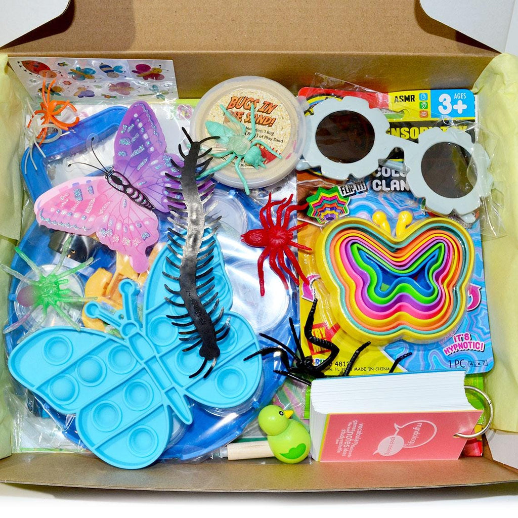 Personalized Pre-Filled Entomologist/Insects Themed Gift box * Unique Birthday Gift for kids * surprise box • Toys, Activities gift- Thinking of you gift