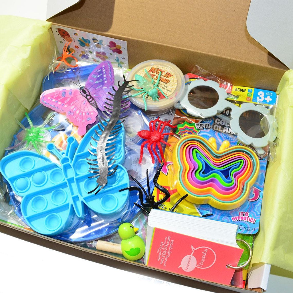 Personalized Pre-Filled Entomologist/Insects Themed Gift box * Unique Birthday Gift for kids * surprise box • Toys, Activities gift- Thinking of you gift