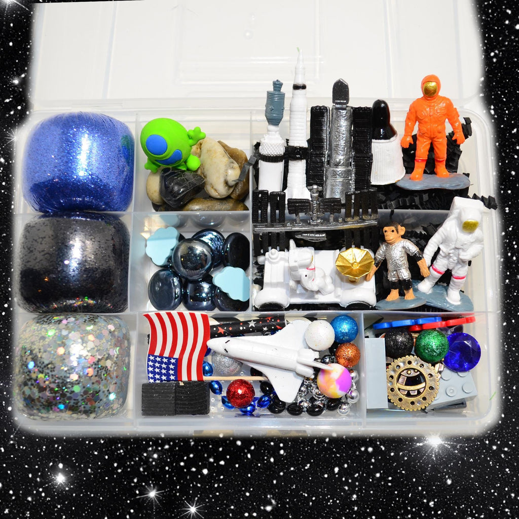 Homemade Astronaut/Space Themed Playdough Sensory Kit