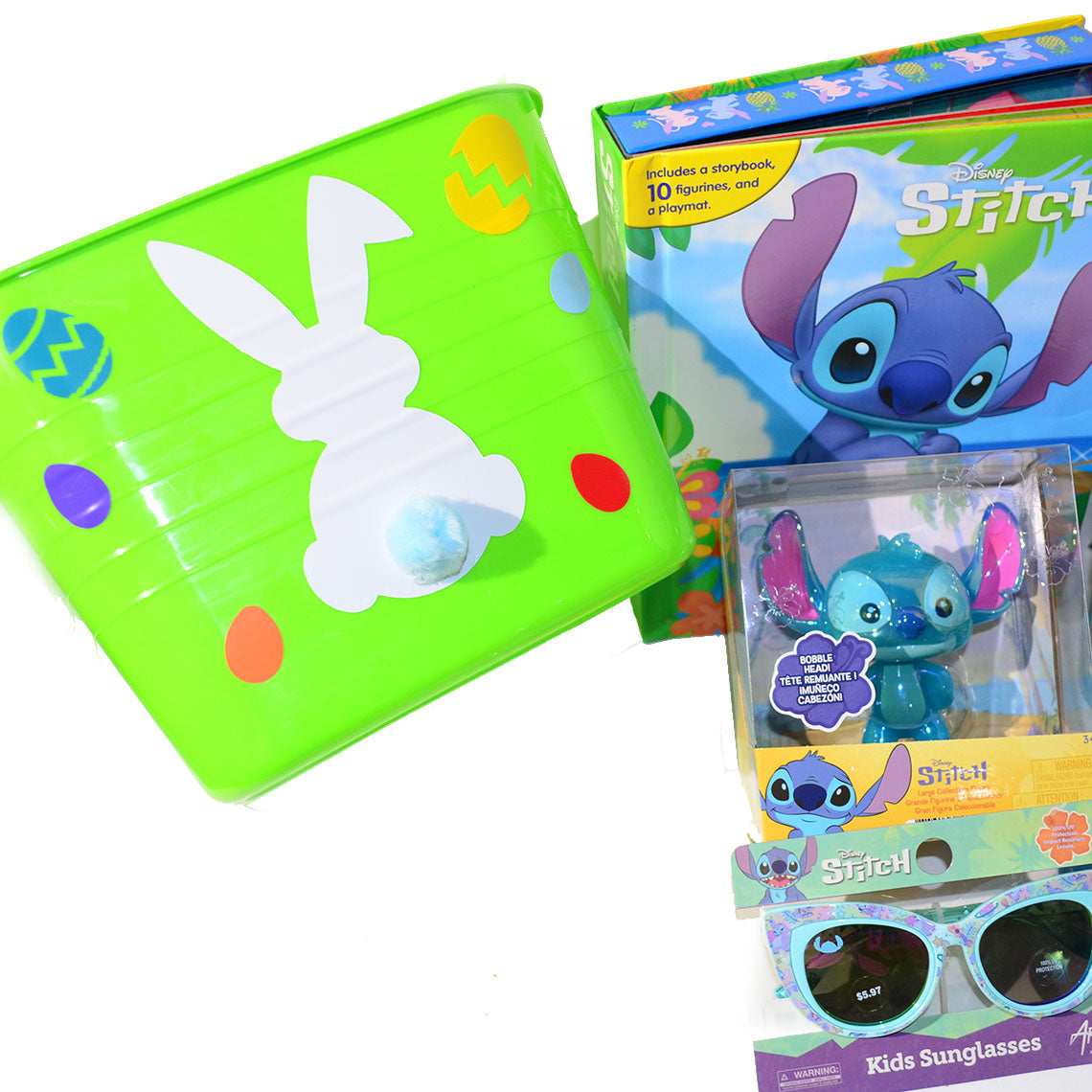 Personalized Pre-filled Easter basket for Kids/Toy Filled Gift Basket-Stitch