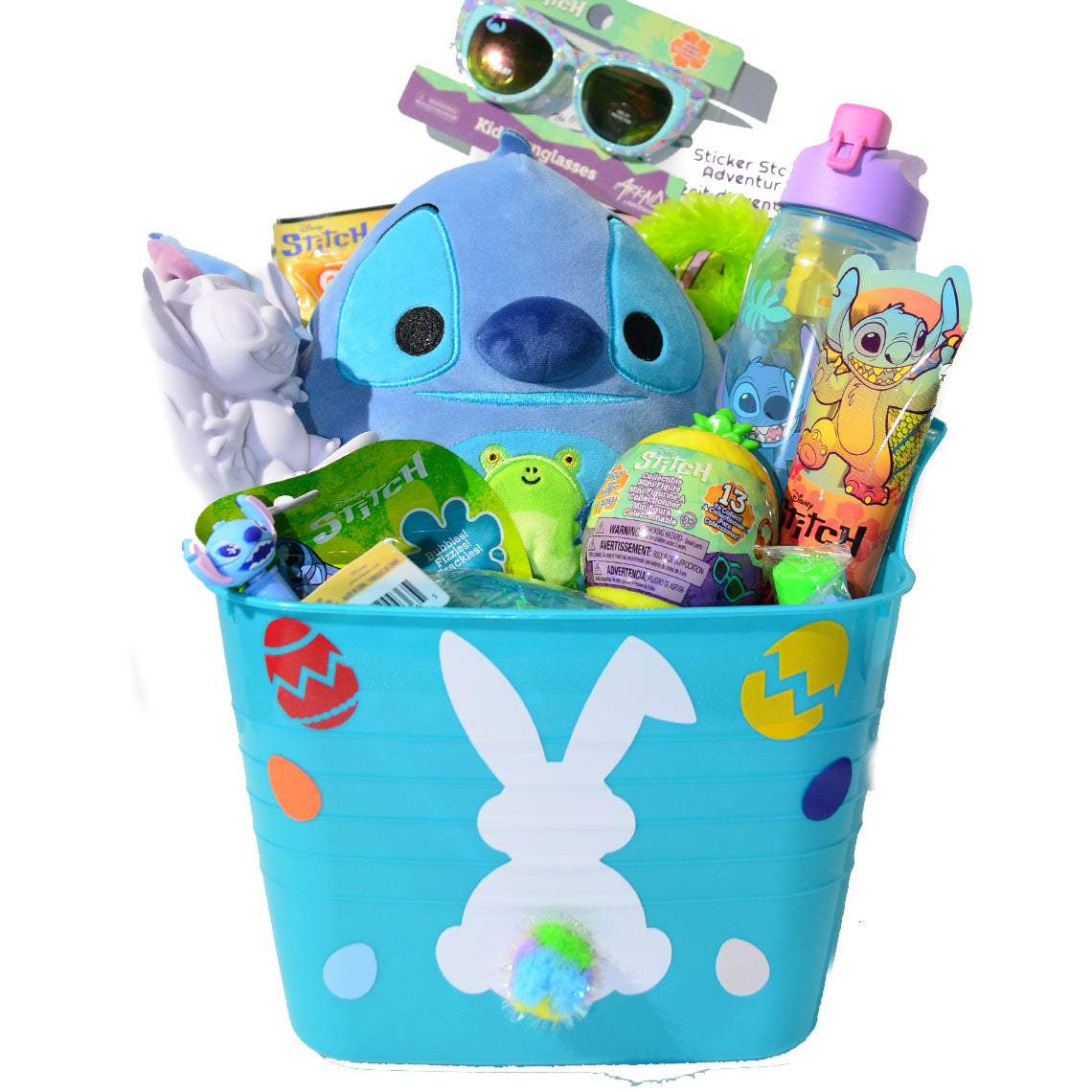 Personalized Pre-filled Easter basket for Kids/Toy Filled Gift Basket-Stitch