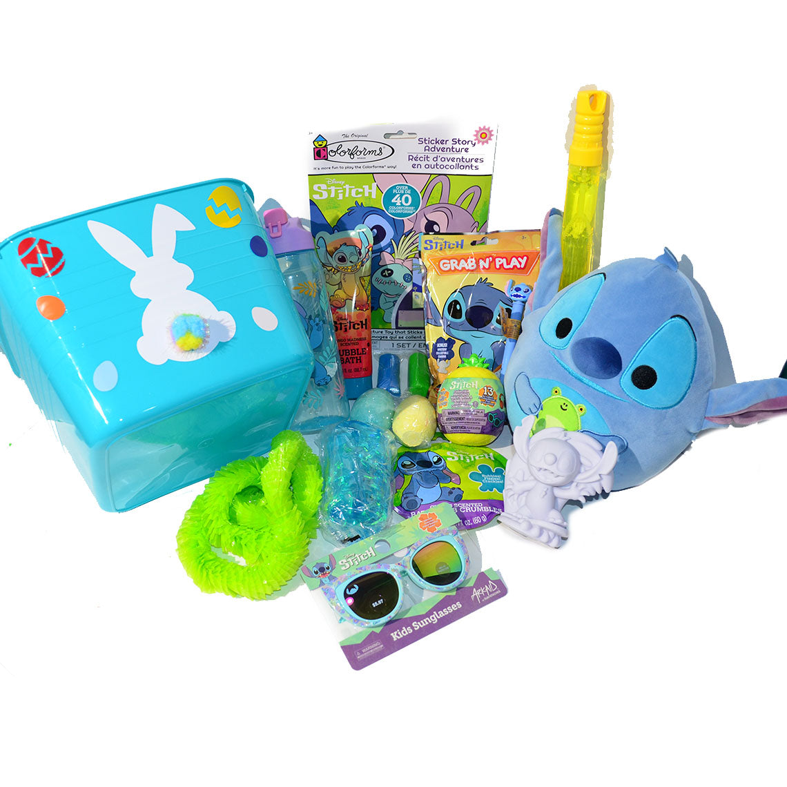 Personalized Pre-filled Easter basket for Kids/Toy Filled Gift Basket-Stitch