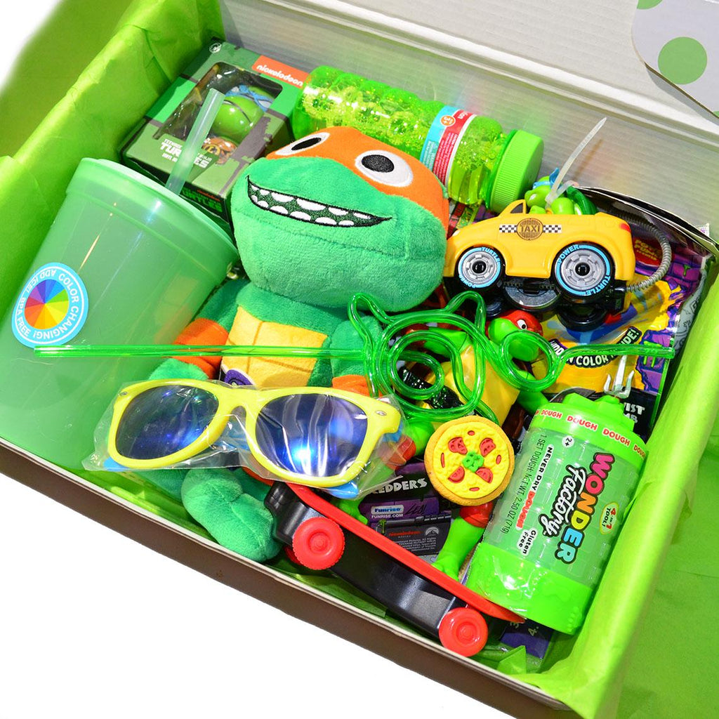 Personalized Pre-Filled TMNT Themed Gift box * Unique Birthday Gift for kids * surprise box • Toys, Activities gift- Thinking of you gift