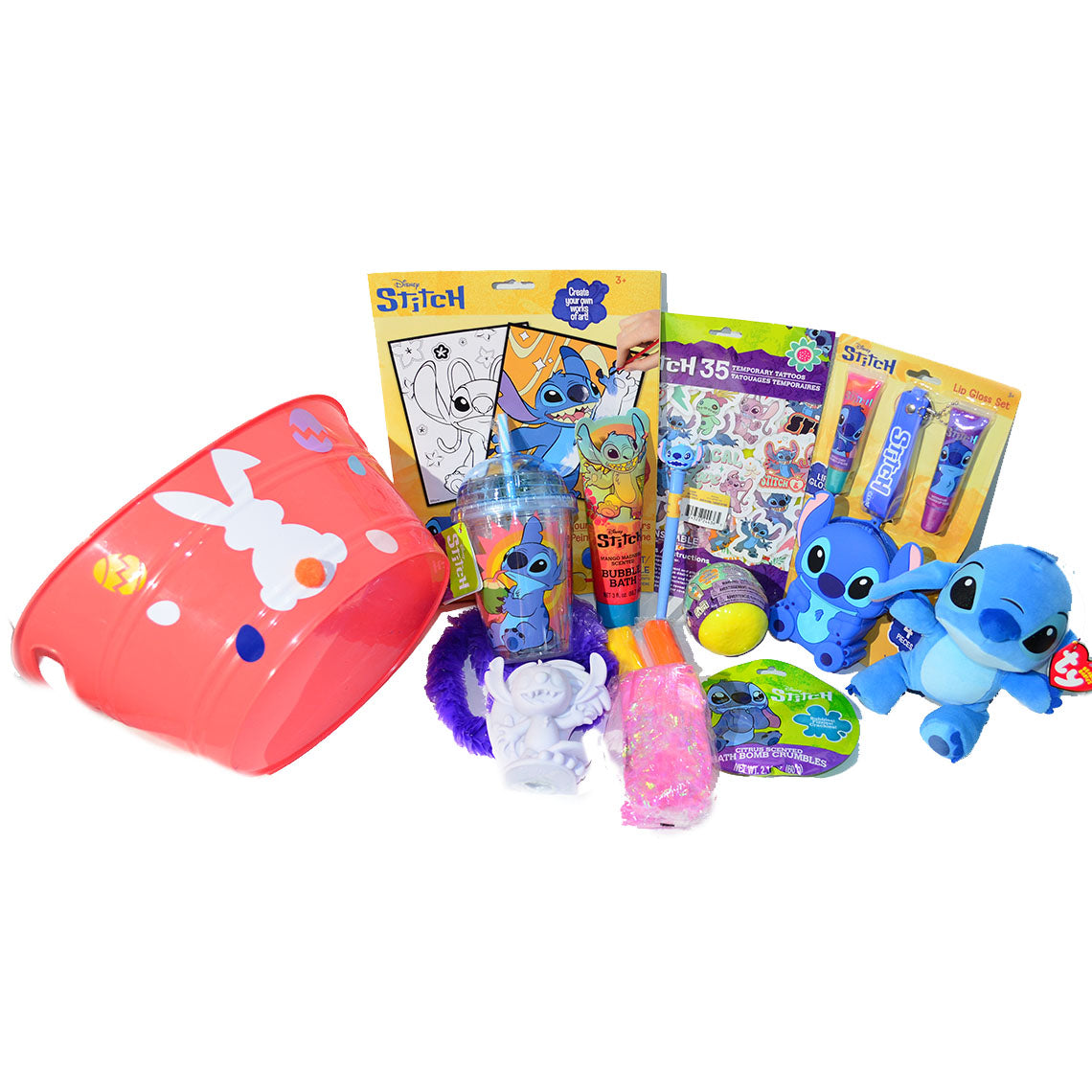 Personalized Pre-filled Easter basket for Kids/Toy Filled Gift Basket-Stitch