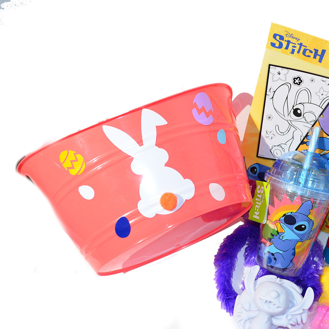 Personalized Pre-filled Easter basket for Kids/Toy Filled Gift Basket-Stitch