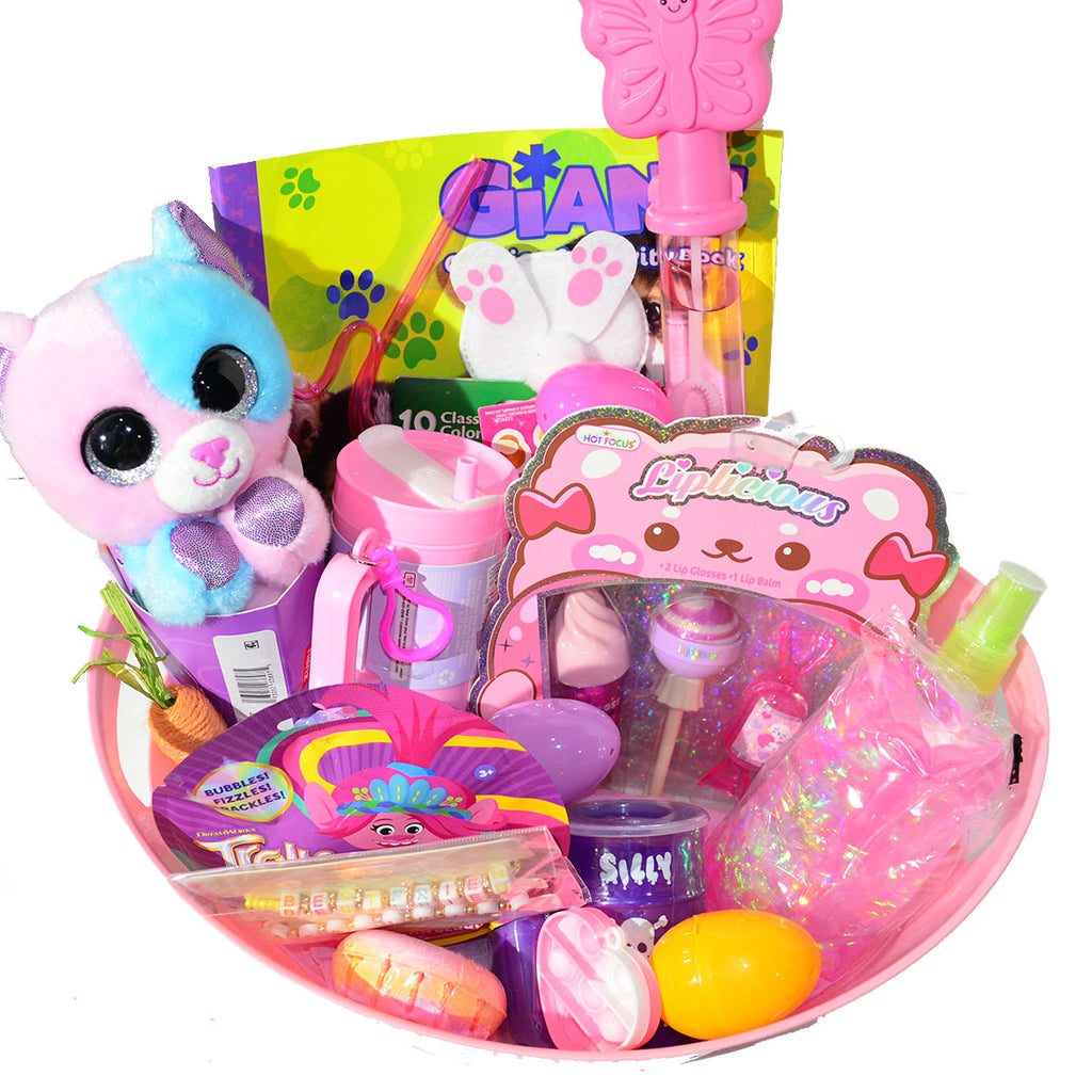 Personalized Pre-filled Easter basket for Girls/Toy Filled Gift Basket