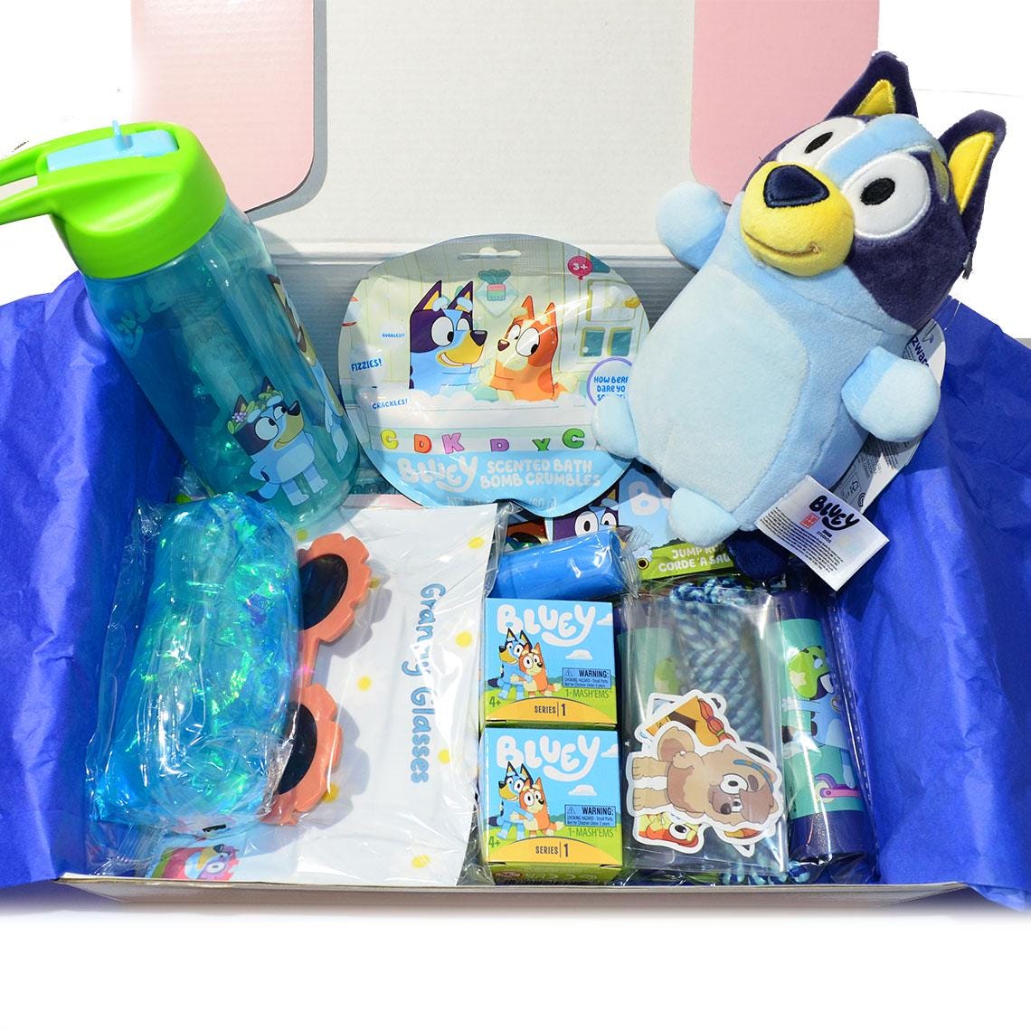 Personalized Pre-Filled Bluey Themed Gift box * Unique Birthday Gift for kids * surprise box • Toys, Activities gift- Thinking of you gift