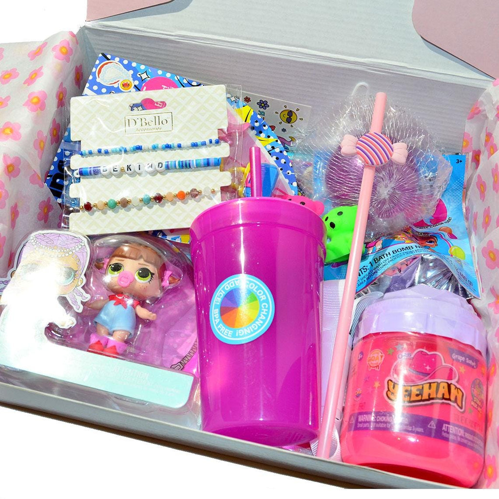 Personalized Pre-Filled Girls LOL Themed Gift box * Unique Birthday Gift for kids * surprise box • Toys, Activities gift- Thinking of you gift