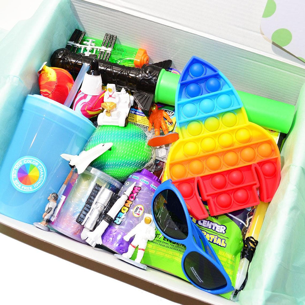 Personalized Pre-Filled Space Themed Gift box * Unique Birthday Gift for kids * surprise box • Toys, Activities gift- Thinking of you gift