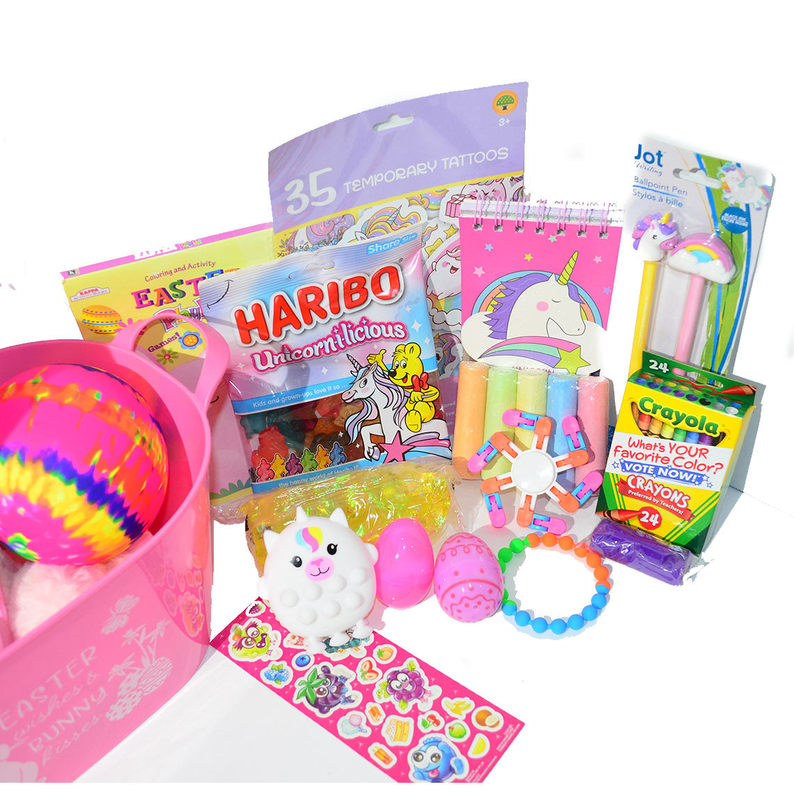 Personalized Pre-filled Easter basket for Girls/Toy Filled Gift Basket-Unicorns