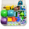 Homemade Monsters Inc Themed Sensory Playdough Kit, Sensory Bin, Montessori, Busy Box