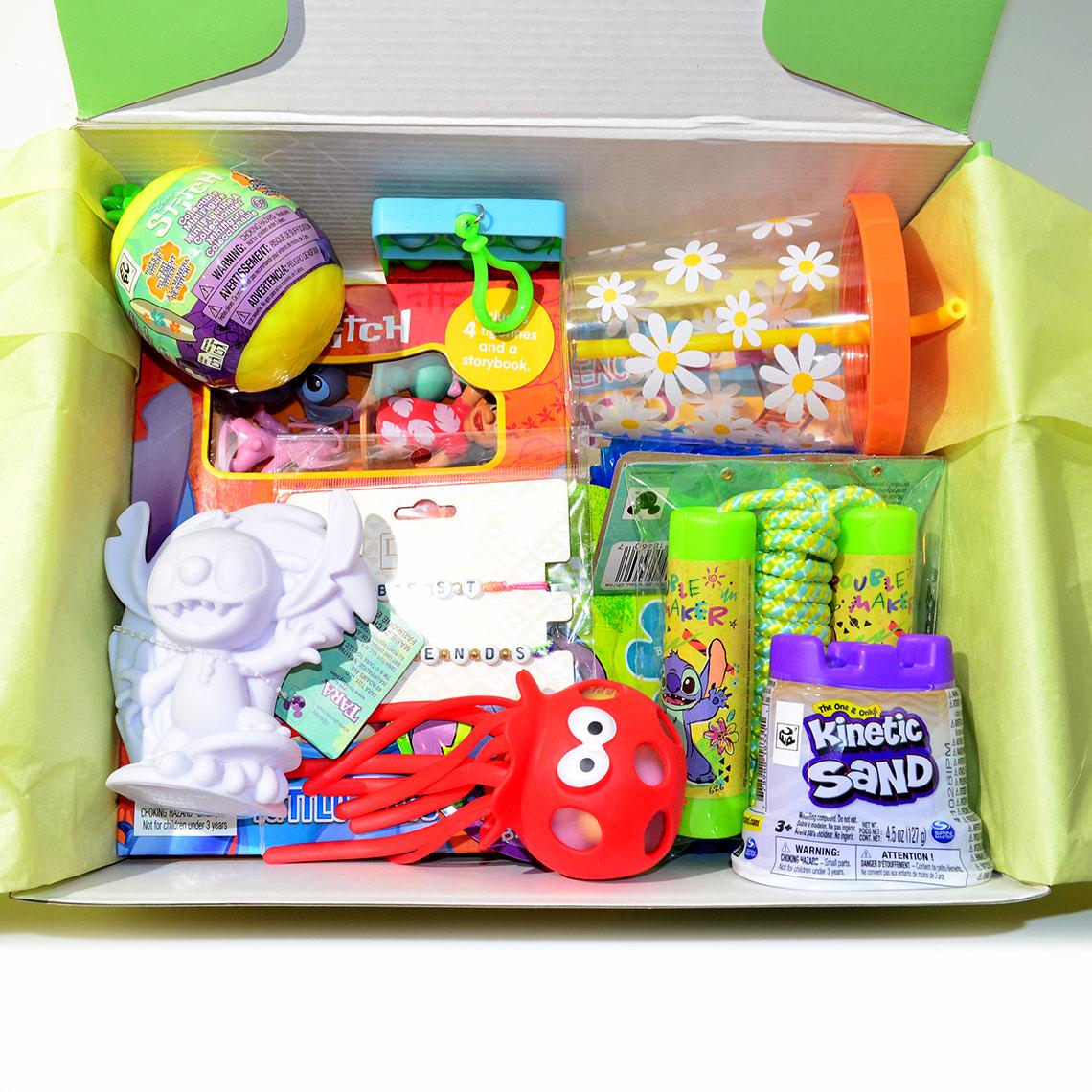 Personalized Pre-Filled Stitch Themed Gift box * Unique Birthday Gift for kids * surprise box • Toys, Activities gift- Thinking of you gift