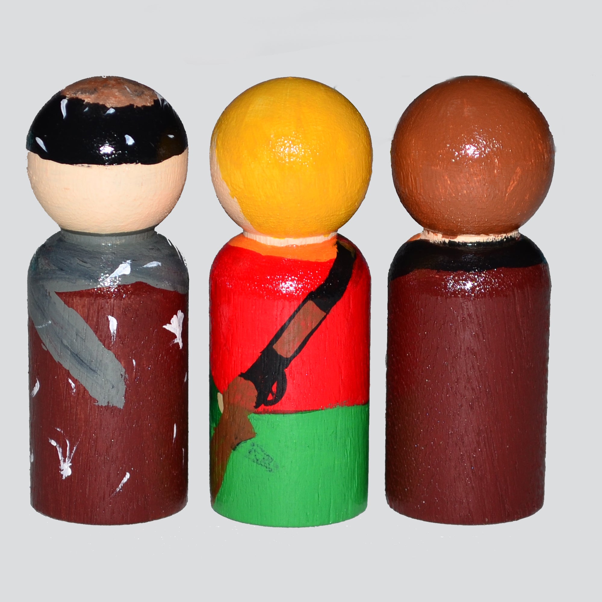 Home Alone Peg Dolls' Hand painted Wooden Peg Doll Toys - Dollhouse Peg Dolls, Loose Parts Play, Montessori Toys