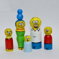 The Simpsons Peg Dolls' Hand painted Wooden Peg Doll Toys - Dollhouse Peg Dolls, Loose Parts Play, Montessori Toys