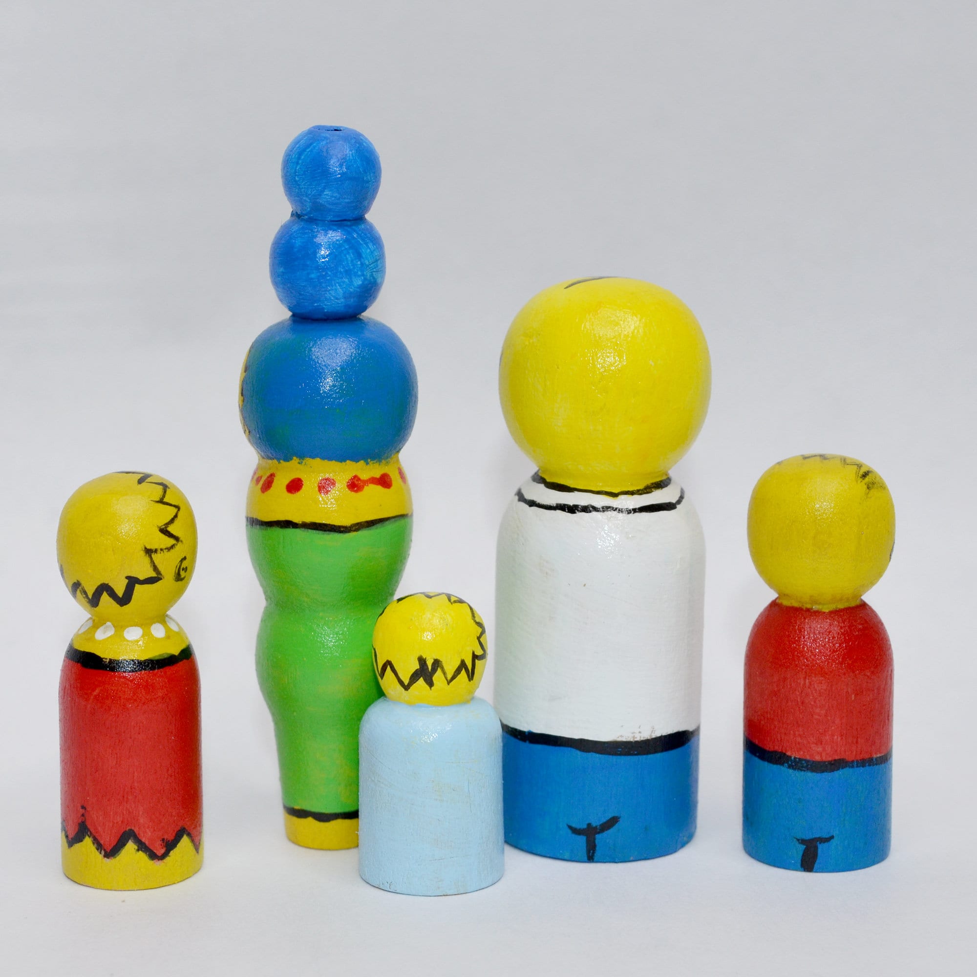 The Simpsons Peg Dolls' Hand painted Wooden Peg Doll Toys - Dollhouse Peg Dolls, Loose Parts Play, Montessori Toys