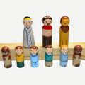 Narnia/The Lion, the Witch, & the Wardrobe Peg Dolls' Hand painted Wooden Peg Doll Toys - Dollhouse Peg Dolls, Loose Parts Play, Montessori Toys