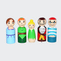 Peter Pan Peg Dolls' Hand painted Wooden Peg Doll Toys - Dollhouse Peg Dolls, Loose Parts Play, Montessori Toys