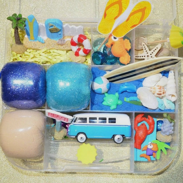 Beach/Ocean Homemade playdough Sensory Kit